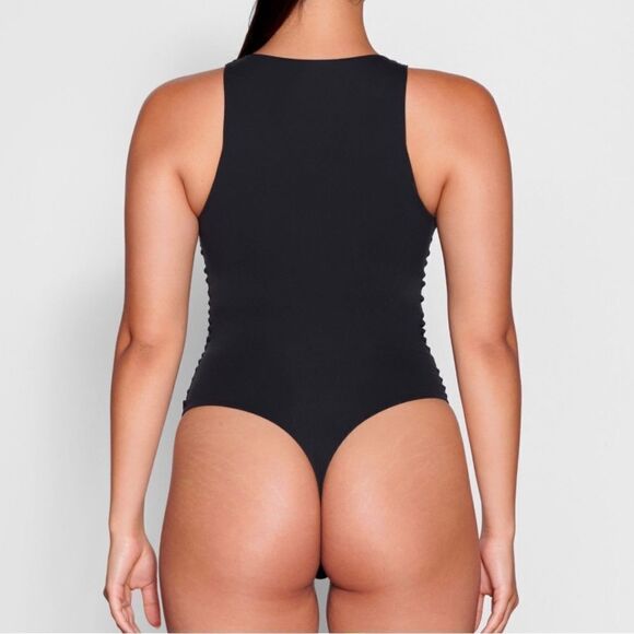 NWT Skims Fits Everybody High Neck Bodysuit XS in Onyx - Picture 3 of 7